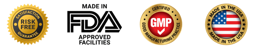 Audifort-Certification badges: GMP, FDA, Non-GMO, Made in USA, Natural Ingredients